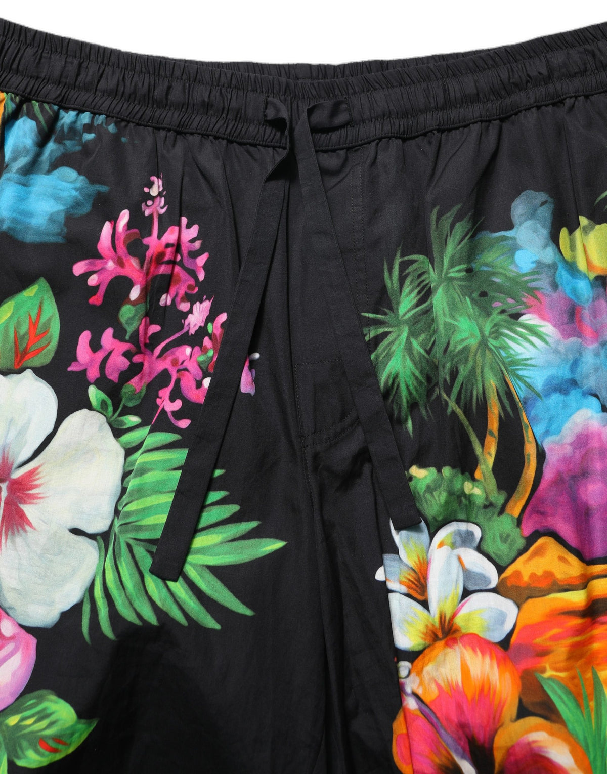 Short bermuda Dolce & Gabbana en coton noir à imprimé floral tropical