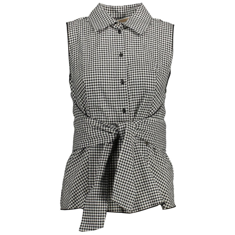 Kocca Black Cotton Women Shirt - Chic Sleeveless Design