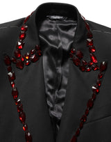 Dolce & Gabbana Black Wool Crystal Embellished Suit for Men