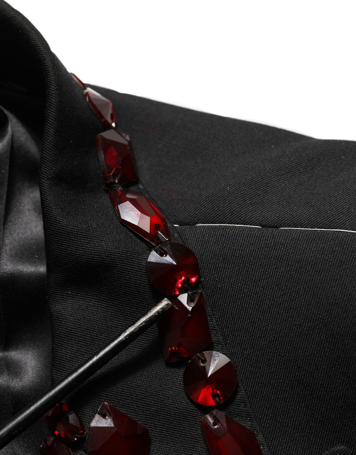 Dolce & Gabbana Black Wool Crystal Embellished Suit for Men