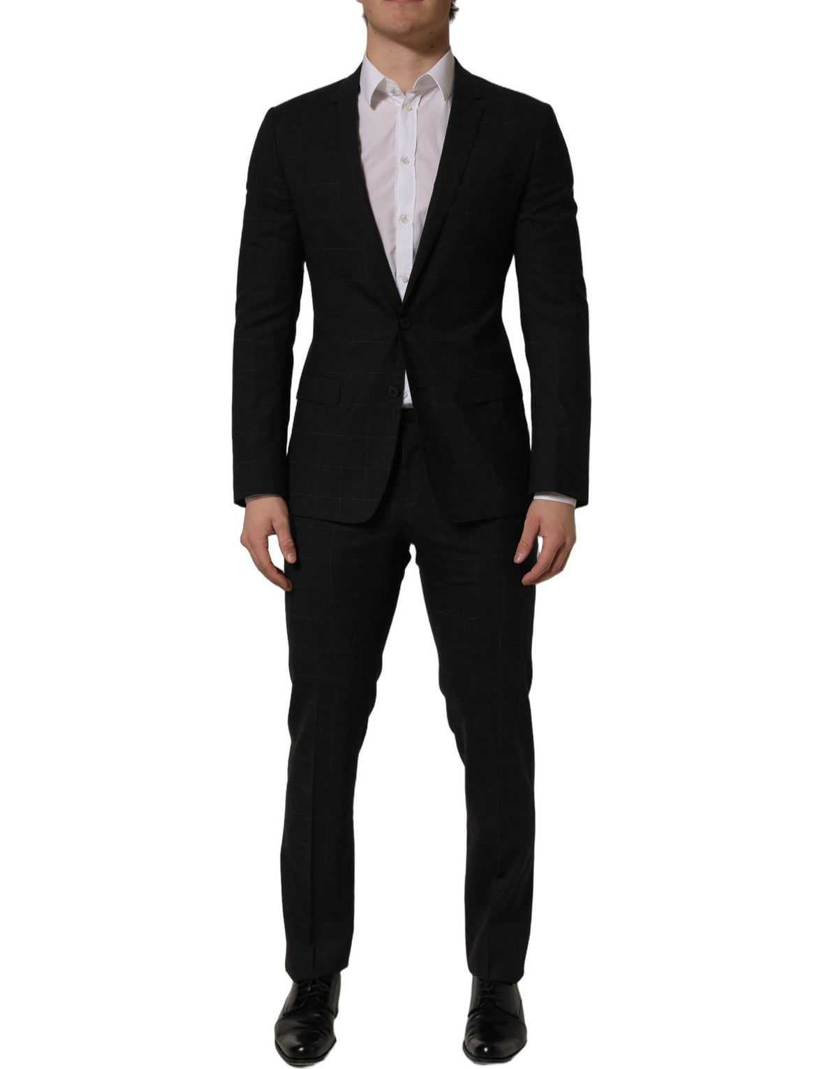 Dolce & Gabbana Black Wool Slim Fit 2 Piece Suit for Men