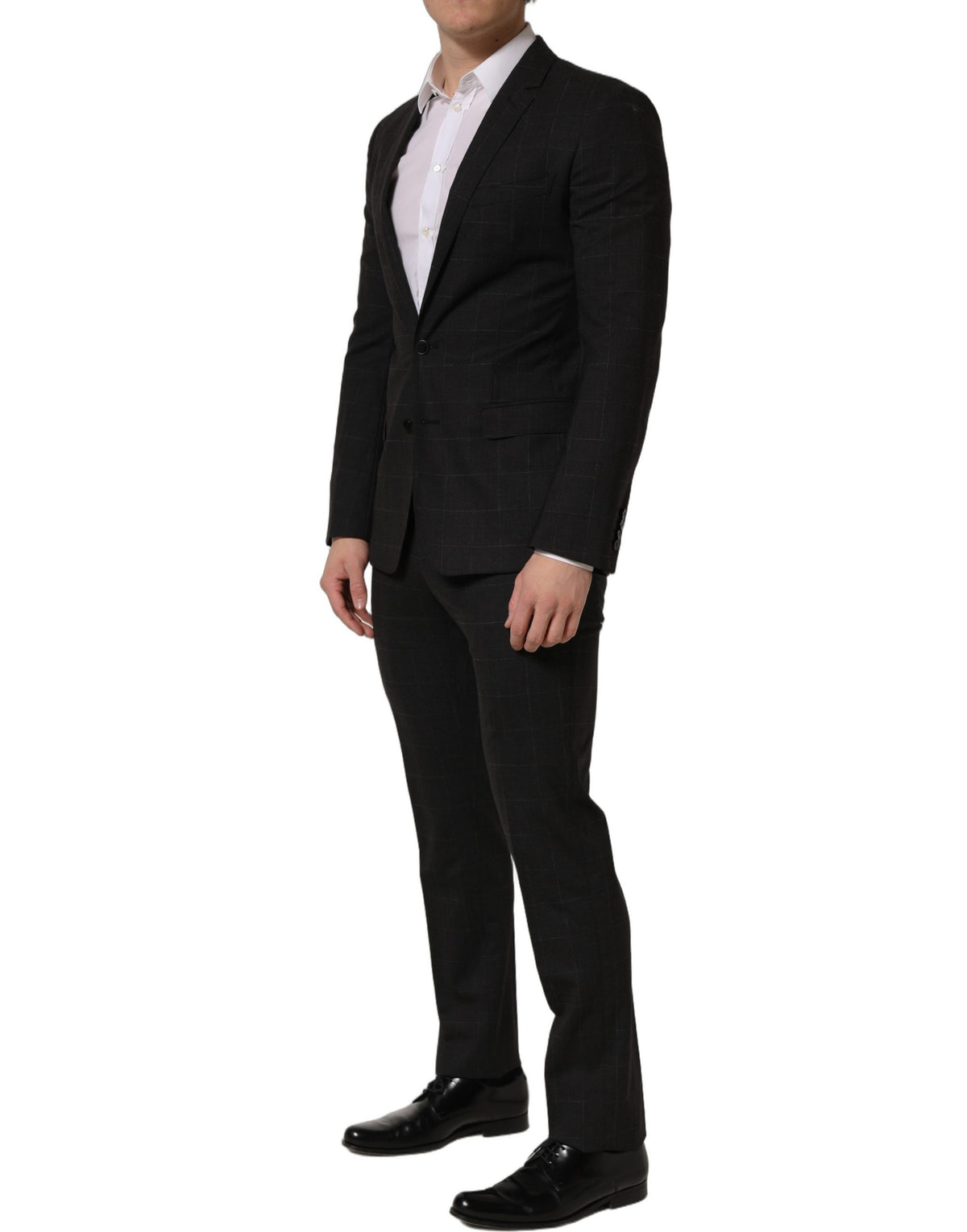 Dolce & Gabbana Black Wool Slim Fit 2 Piece Suit for Men