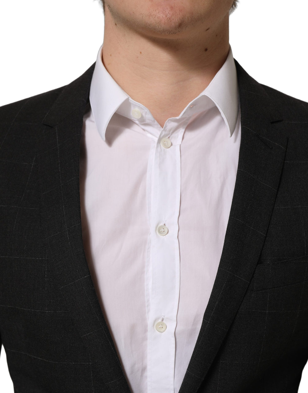 Dolce & Gabbana Black Wool Slim Fit 2 Piece Suit for Men