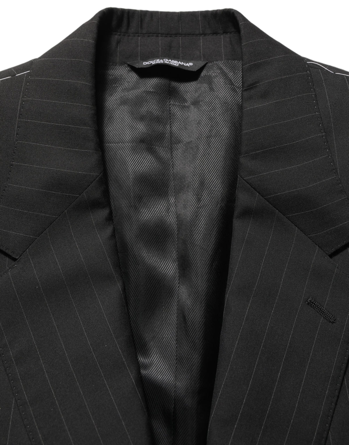 Dolce & Gabbana Black Stripes Slim Fit Formal 3 Piece Suit