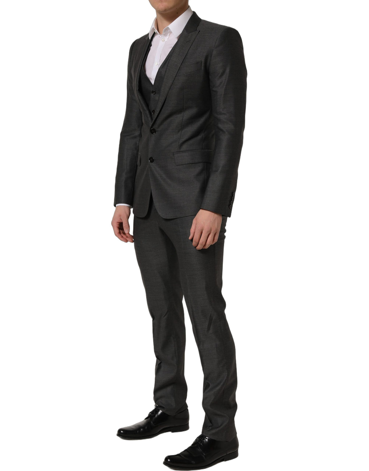 Dolce & Gabbana Gray MARTINI Slim Fit Formal 3 Piece Suit