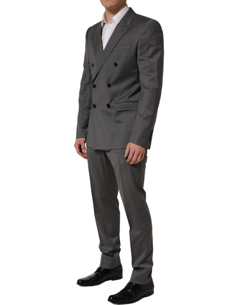 Dolce & Gabbana Gray MARTINI Slim Fit Formal 2-Piece Suit