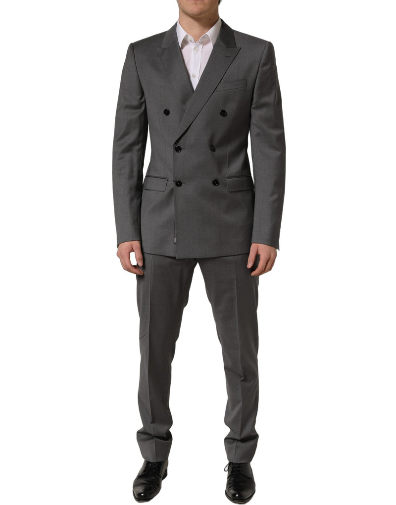 Dolce & Gabbana Gray MARTINI Slim Fit Formal 2-Piece Suit