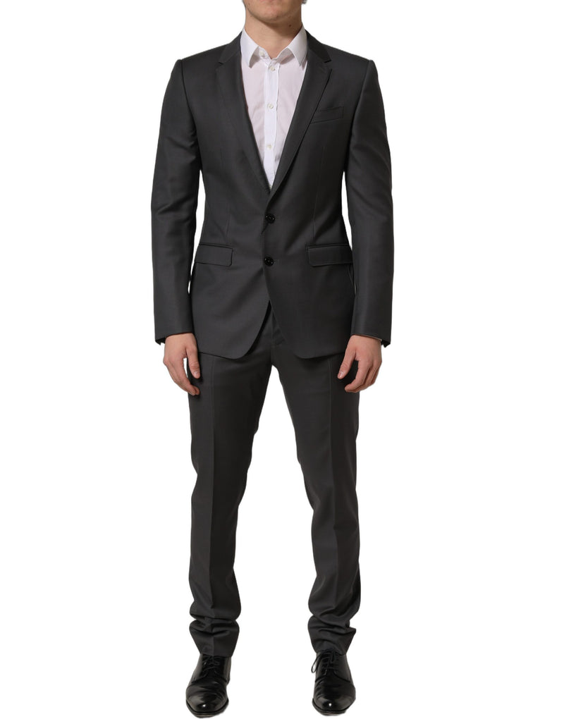 Dolce & Gabbana Gray MARTINI Slim Fit Formal 2-Piece Suit for Men