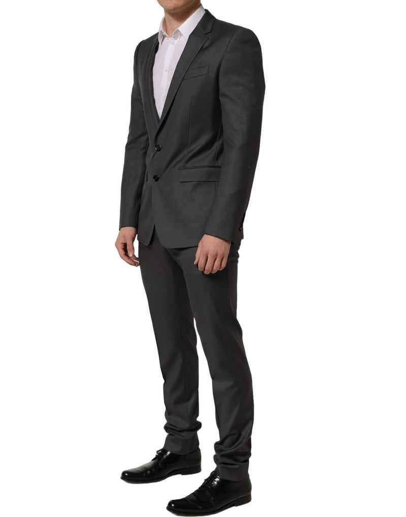 Dolce & Gabbana Gray MARTINI Slim Fit Formal 2-Piece Suit for Men