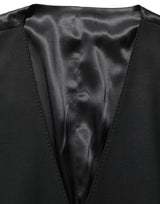Dolce & Gabbana Black Wool Slim Fit Formal 3 Piece Men Suit