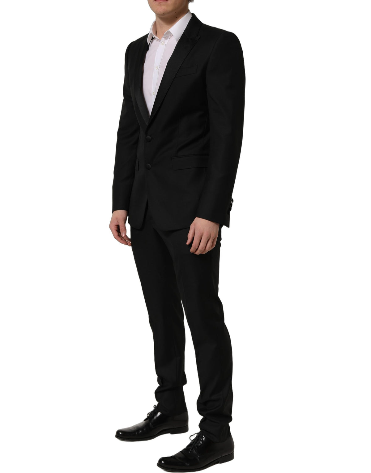 Dolce & Gabbana Black Wool Slim Fit Formal 2 Piece Men Suit