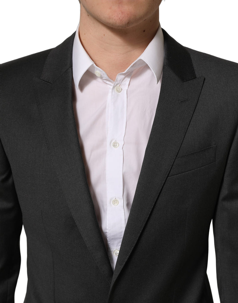 Dolce & Gabbana Gray Wool Slim Fit Formal 2 Piece Men Suit