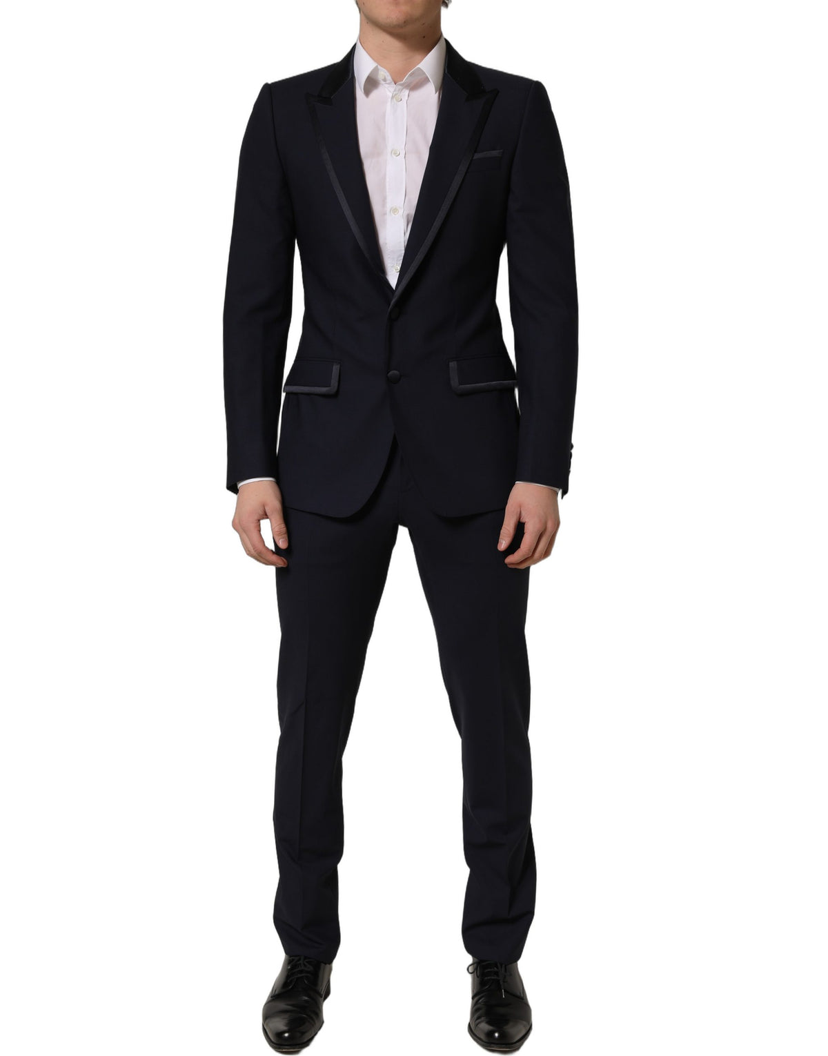 Dolce & Gabbana Black Wool Slim Fit Formal 2 Piece Men Suit