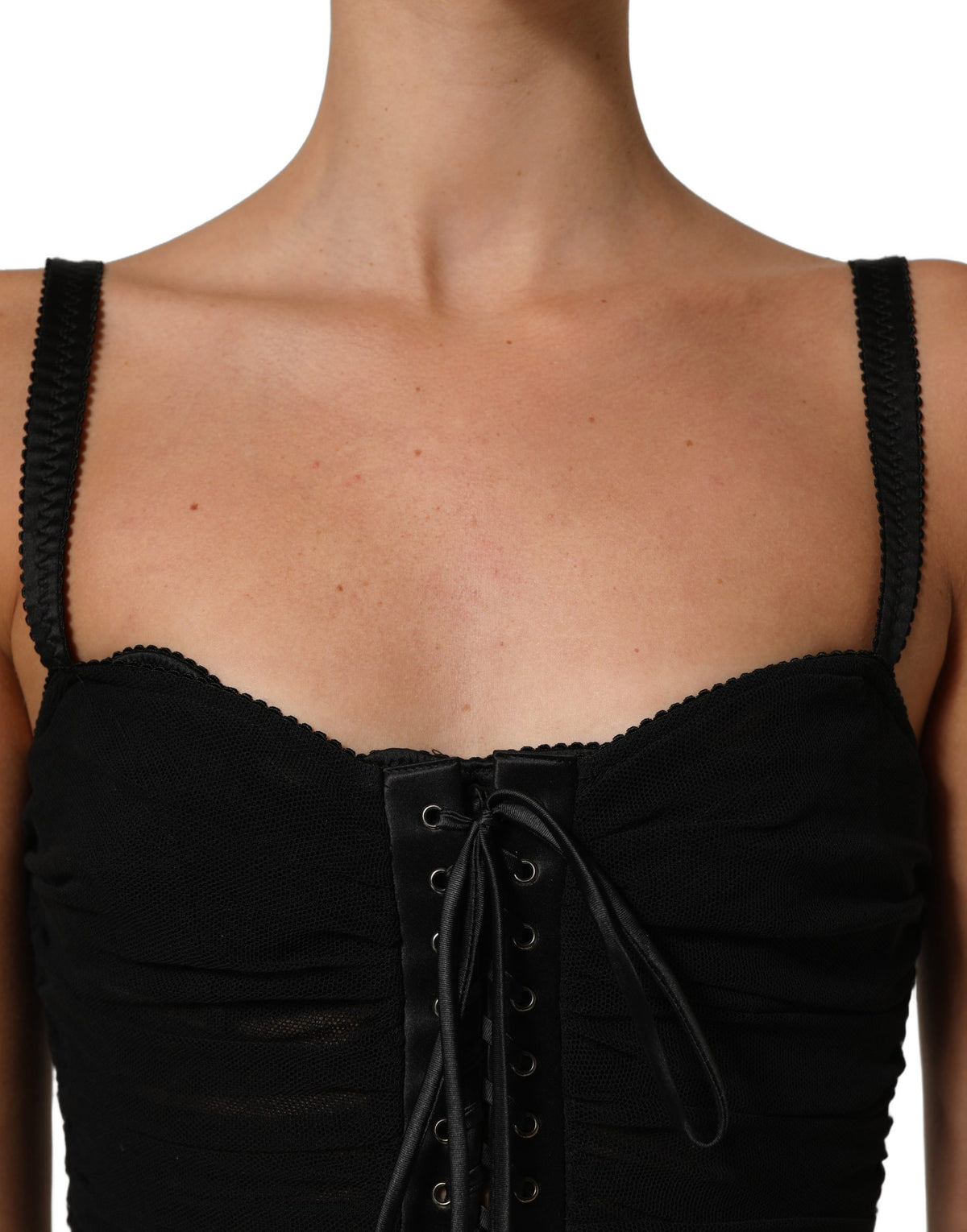 Dolce & Gabbana Black Bodycon Fitted Corset Style Mini Dress