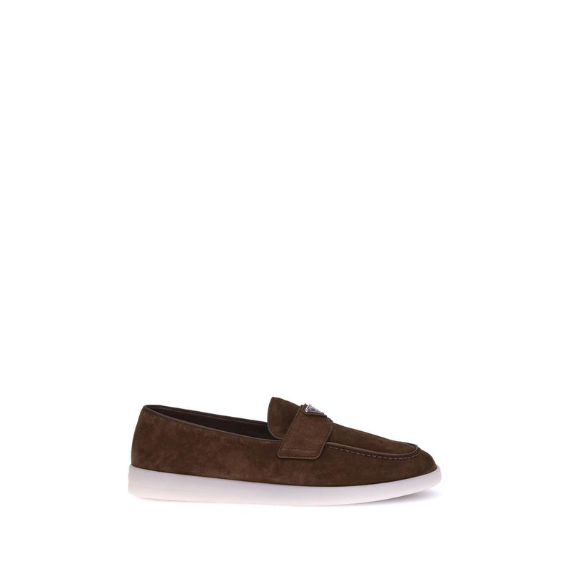Prada Brown Calf Leather Bos Taurus Slip-On Loafers for Men