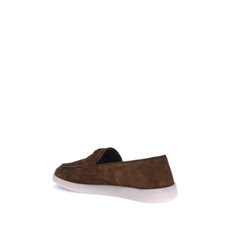 Prada Brown Calf Leather Bos Taurus Slip-On Loafers for Men