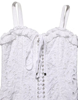 Dolce & Gabbana White Broderie Anglaise Cotton Mini Dress