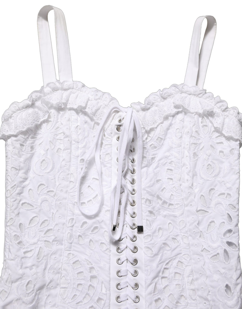 Dolce & Gabbana White Broderie Anglaise Mini Dress