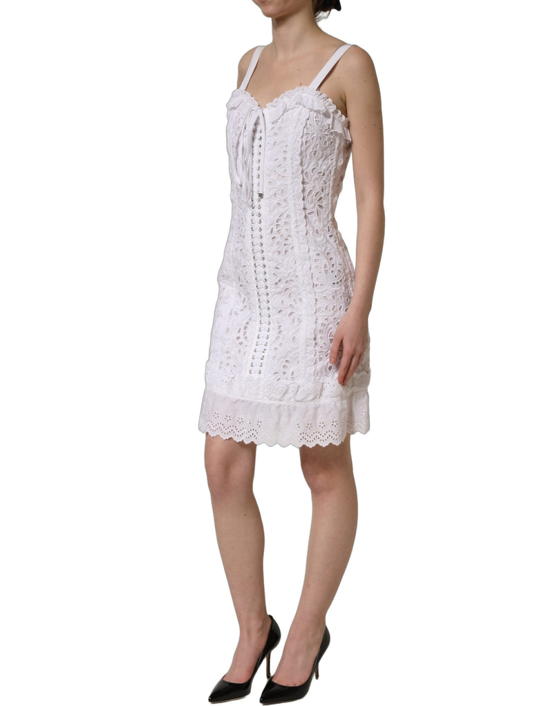 Dolce & Gabbana White Broderie Anglaise Mini Dress
