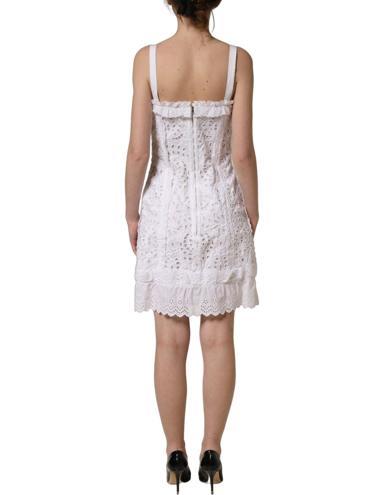 Dolce & Gabbana White Broderie Anglaise Mini Dress