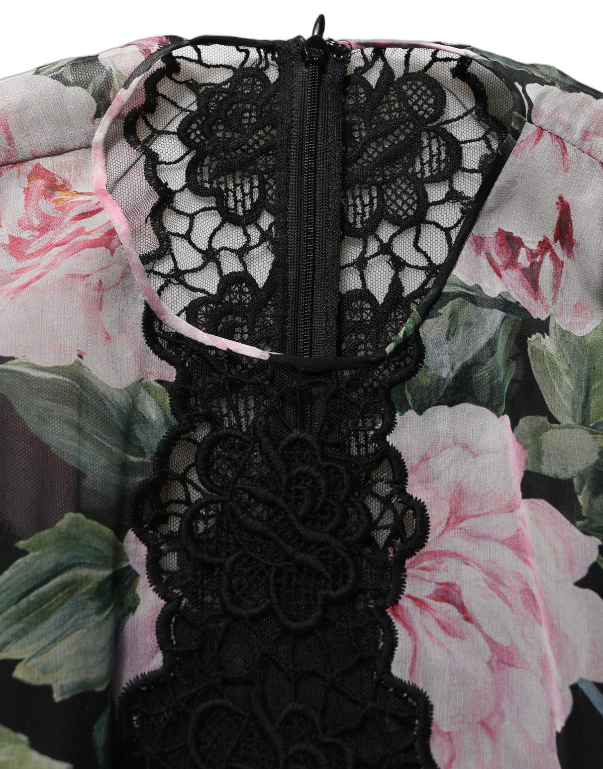 Dolce & Gabbana Black Floral Print Lace Maxi Dress