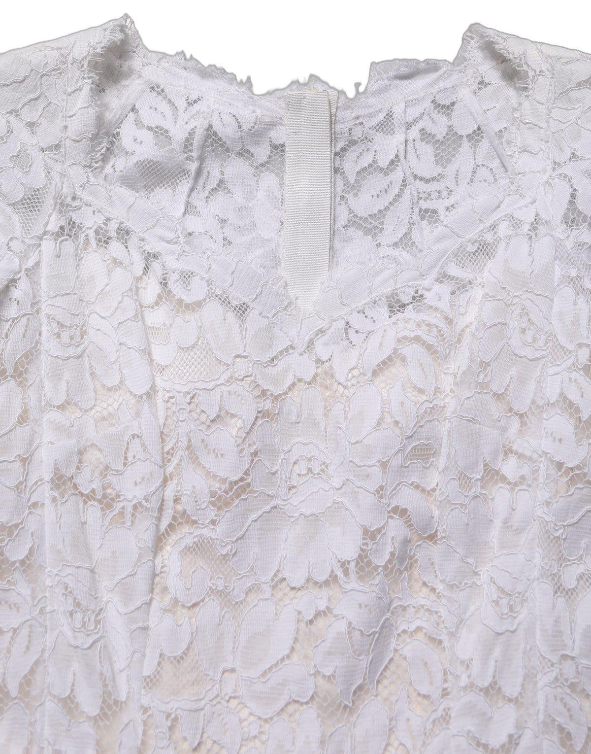 Dolce & Gabbana White Floral Lace Mermaid Long Gown Dress