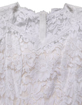 Dolce & Gabbana White Floral Lace Mermaid Long Gown Dress