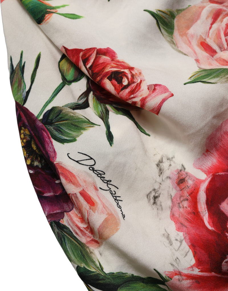 Dolce & Gabbana White Floral Sheath Sleeveless Mini Dress