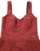Dolce & Gabbana Multicolor Tweed Belted A-Line Mini Dress