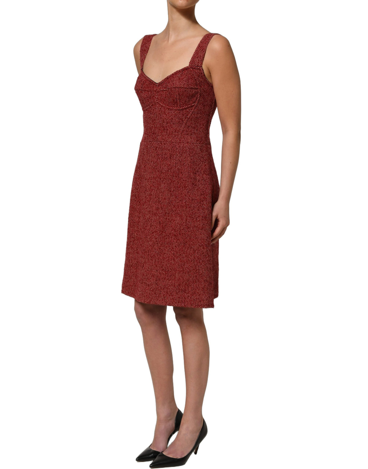Dolce & Gabbana Multicolor Tweed Belted A-Line Mini Dress