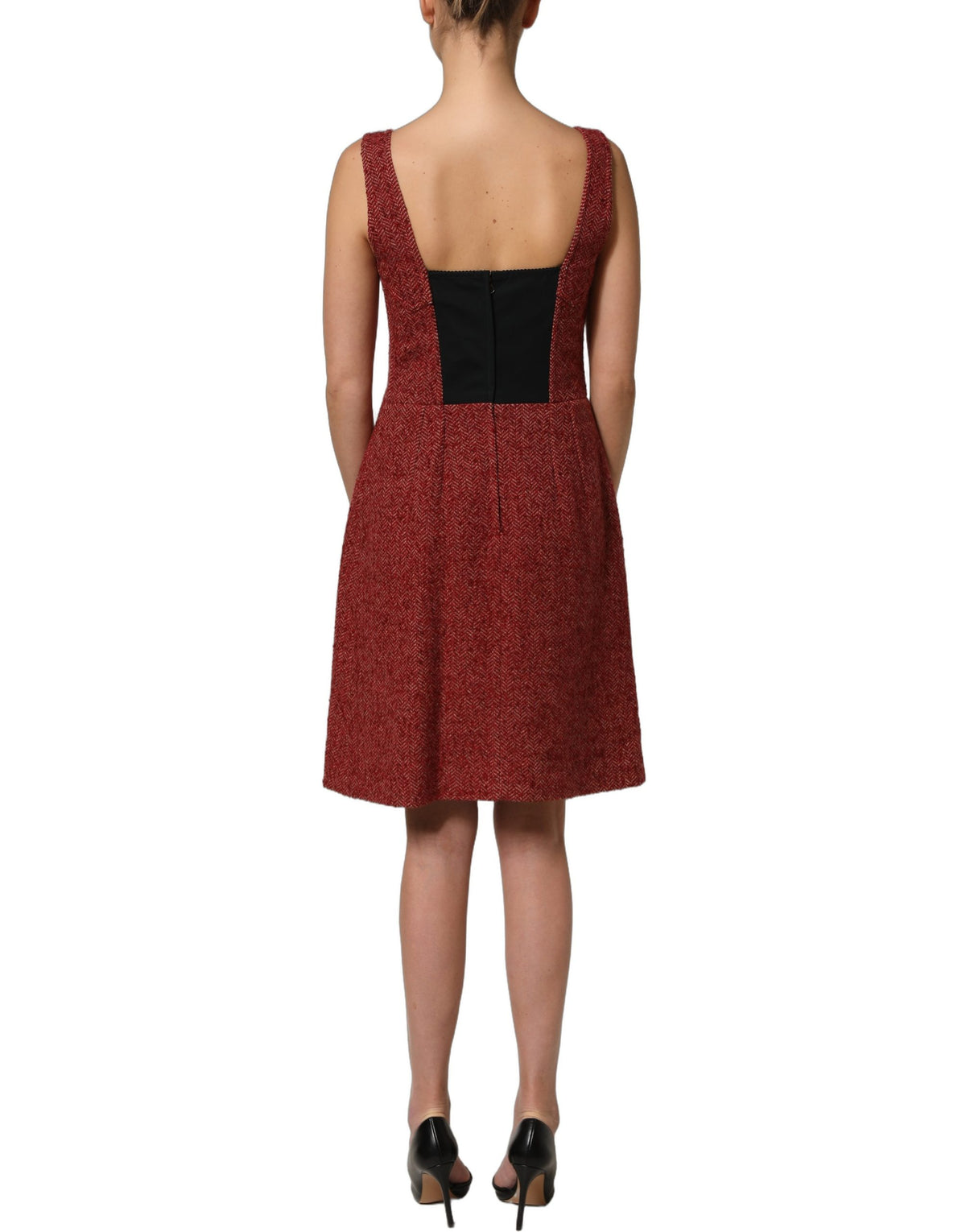 Dolce & Gabbana Multicolor Tweed Belted A-Line Mini Dress