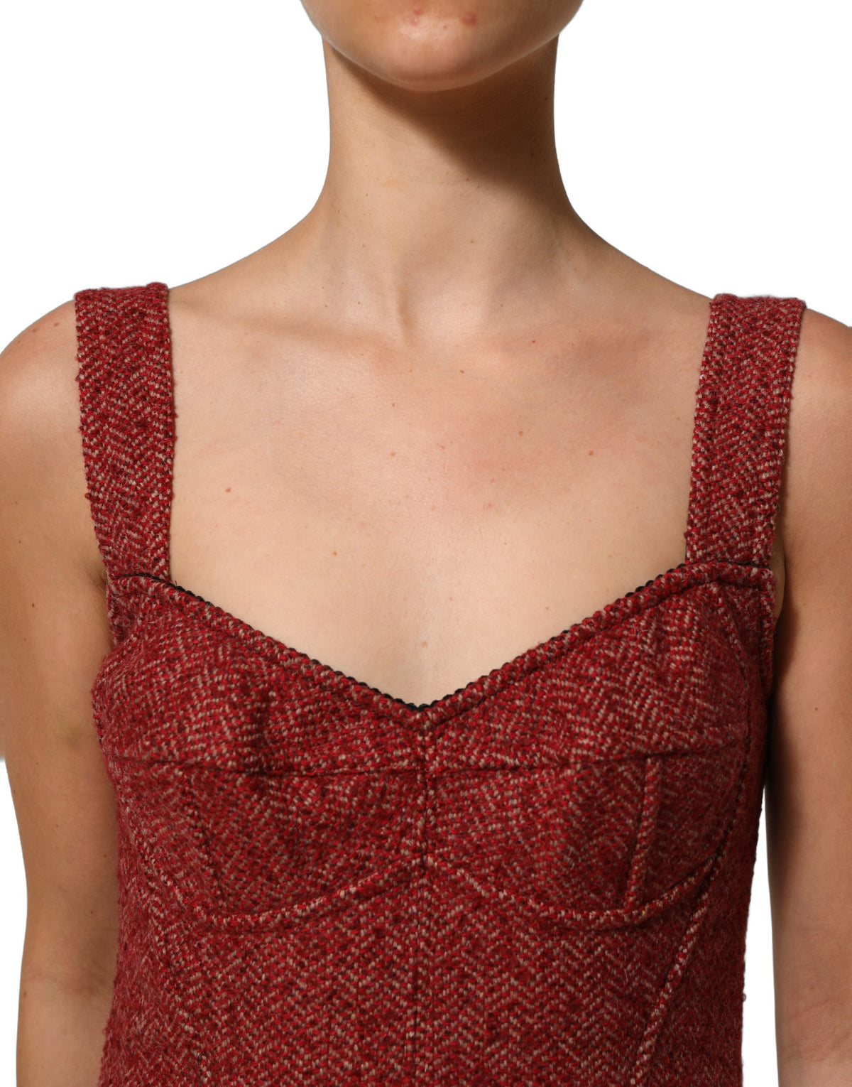 Dolce & Gabbana Multicolor Tweed Belted A-Line Mini Dress