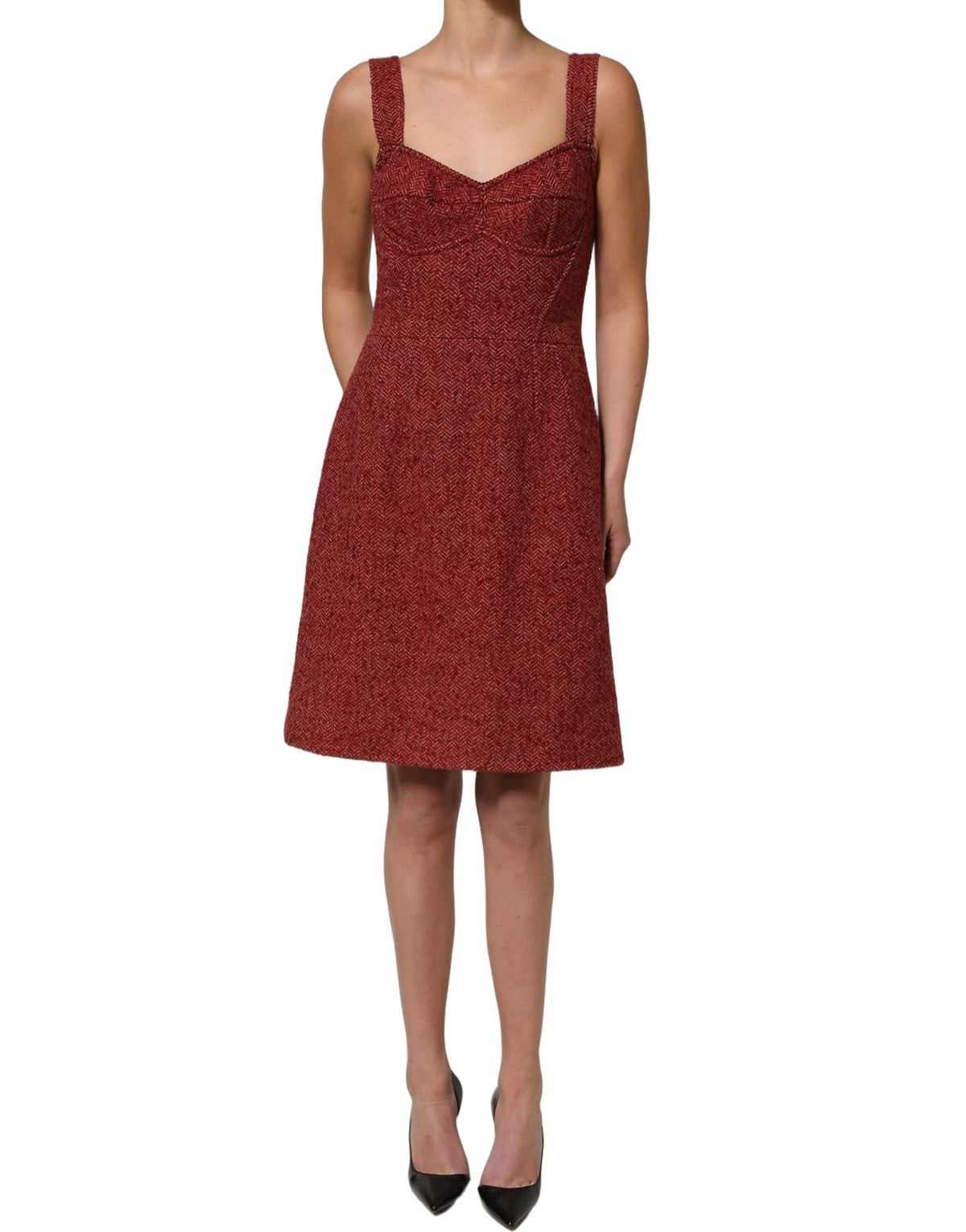 Dolce & Gabbana Multicolor Tweed Belted A-Line Mini Dress