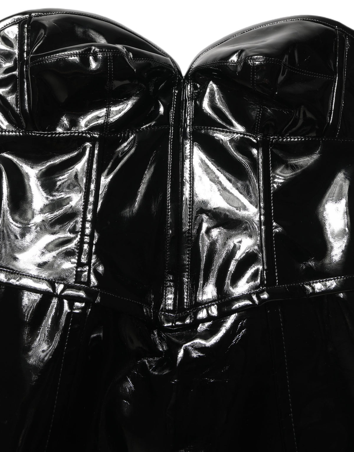 Mini-robe façon corset en cuir verni noir Dolce & Gabbana