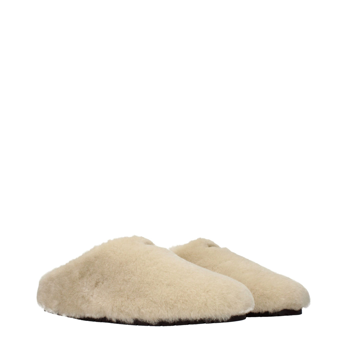 Prada Beige Fur Slippers for Women