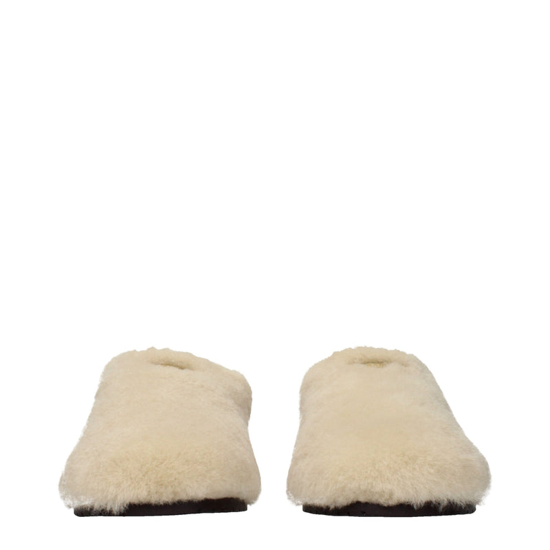 Prada Beige Fur Slippers - Luxurious Comfort for Women
