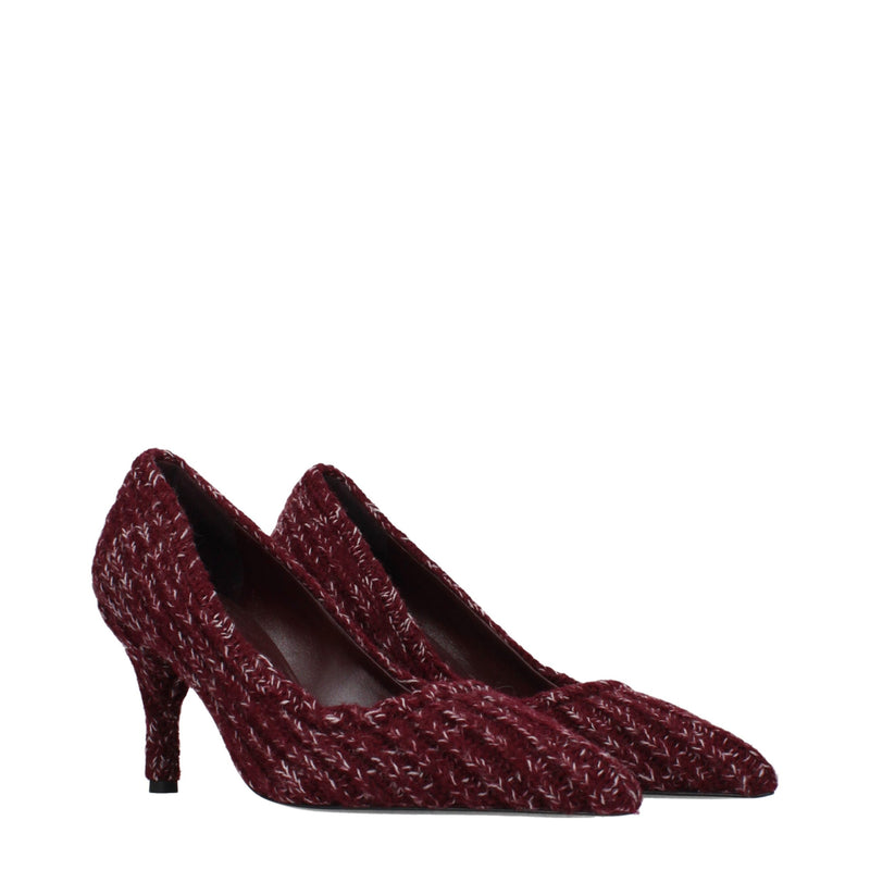 Prada Red Fabric Mid Heel Pumps for Women