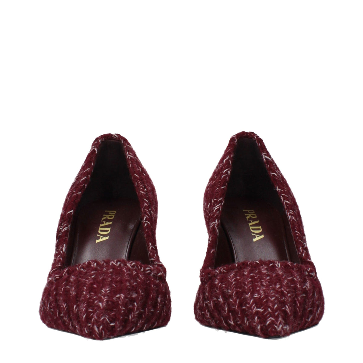 Prada Red Fabric Mid Heel Pumps for Women