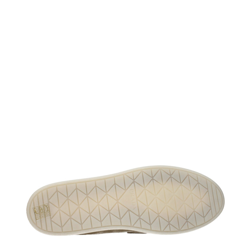 Prada Beige Leather Slip-On Loafers for Women
