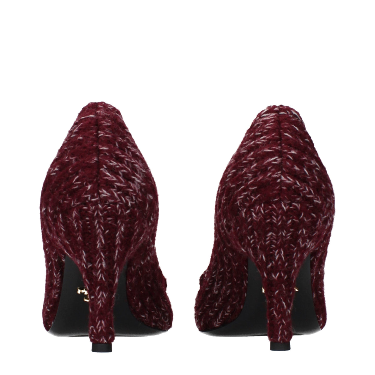 Prada Red Fabric Mid Heel Pumps for Women