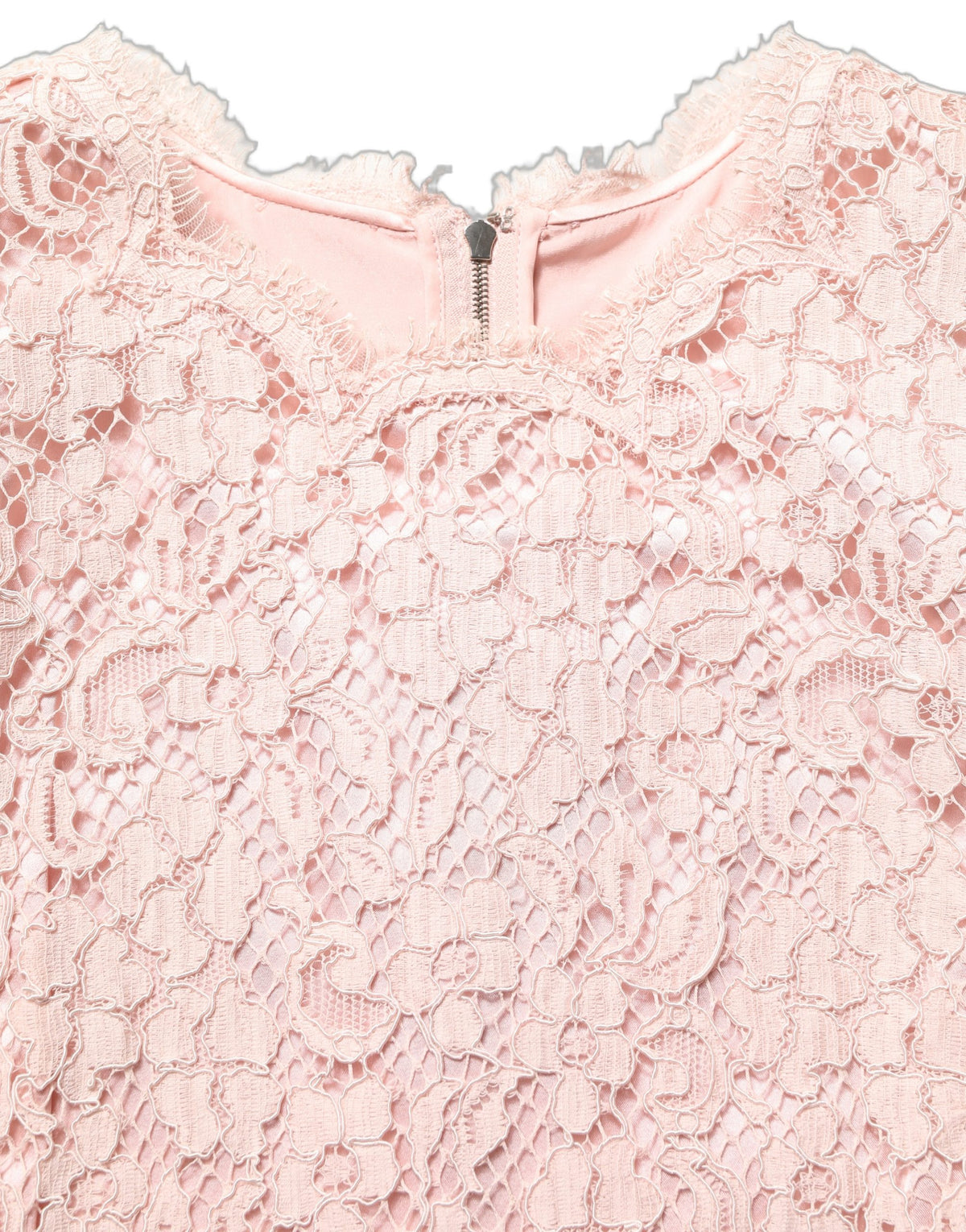 Dolce & Gabbana Pink Cotton Floral Lace Sleeveless Mini Dress
