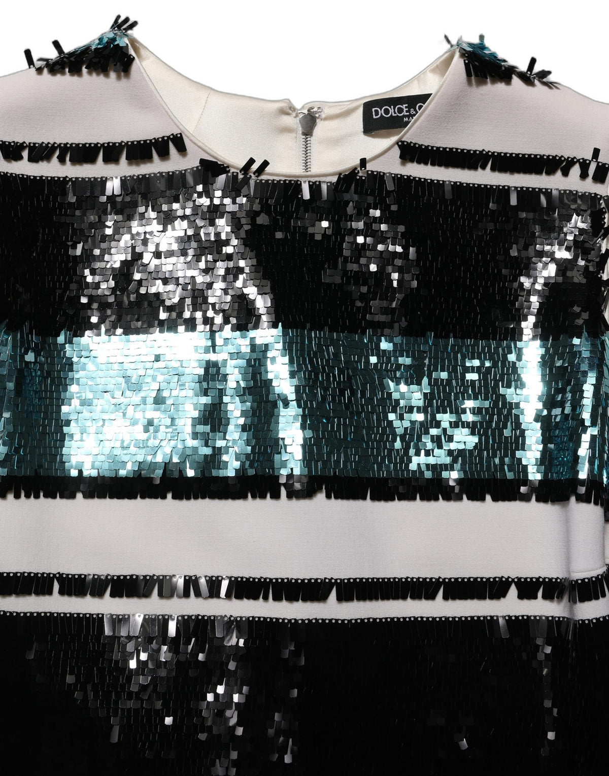 Dolce & Gabbana Multicolor Sequined Sleeveless Shift Dress