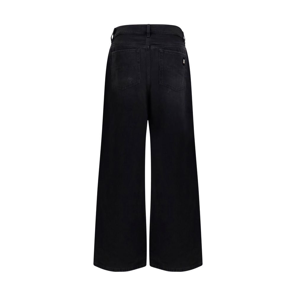 Amiri Black Cotton Wide-Leg Jeans - Modern Streetwear