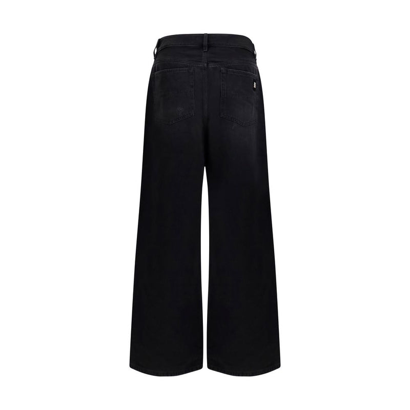 Amiri Black Cotton Wide-Leg Jeans - Modern Streetwear