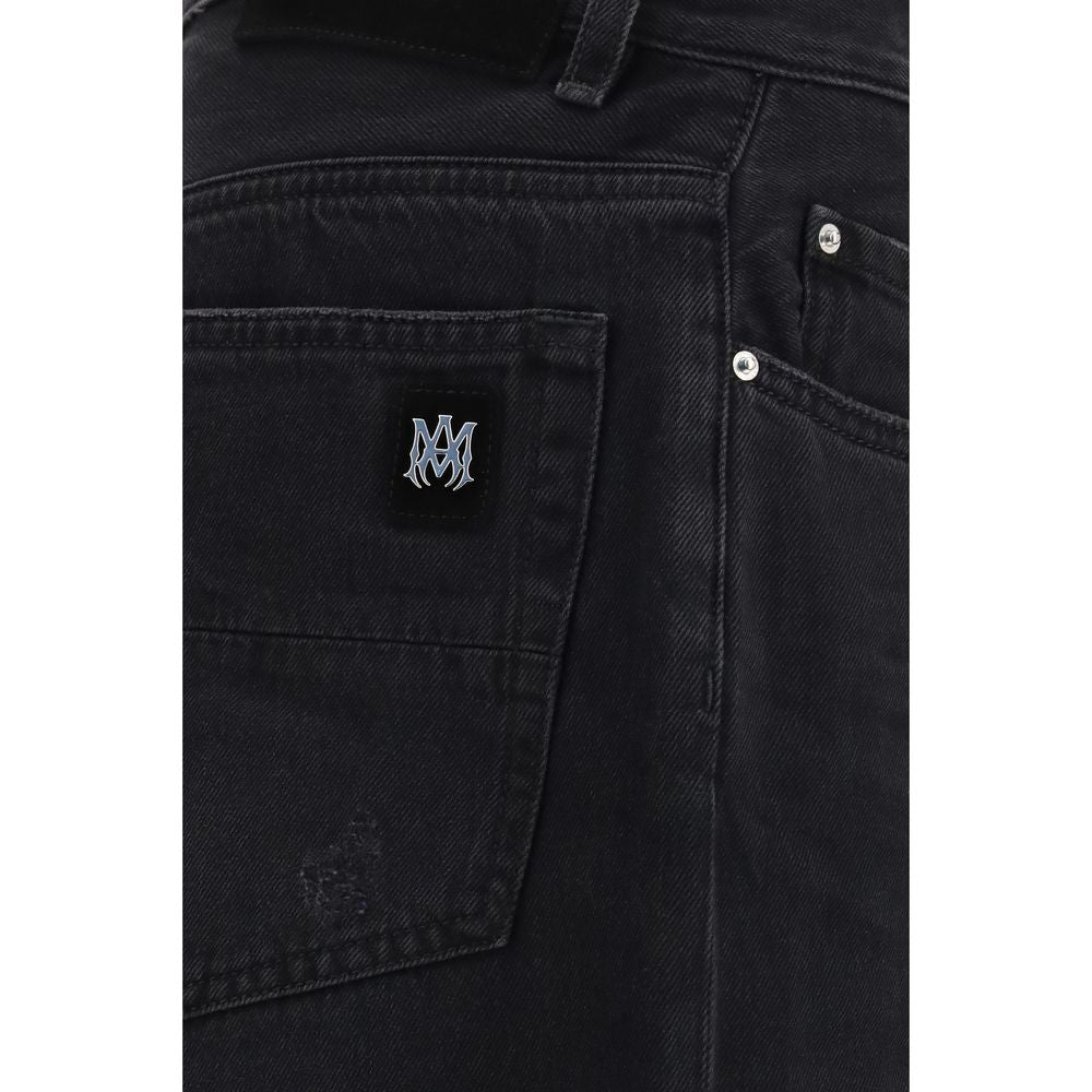Amiri Black Cotton Wide-Leg Jeans - Modern Streetwear