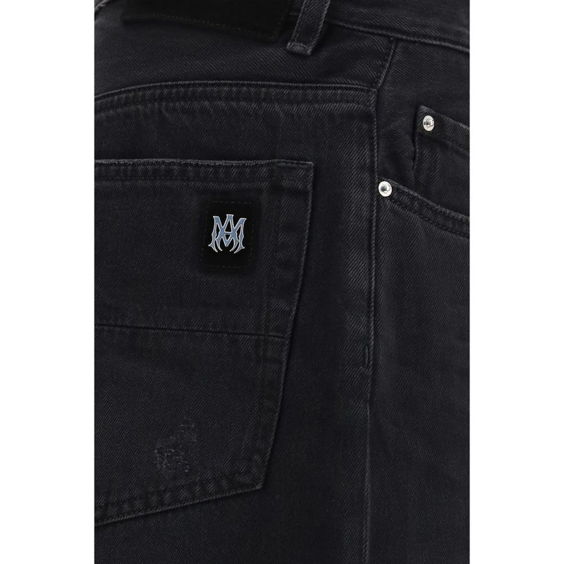 Amiri Black Cotton Wide-Leg Jeans - Modern Streetwear