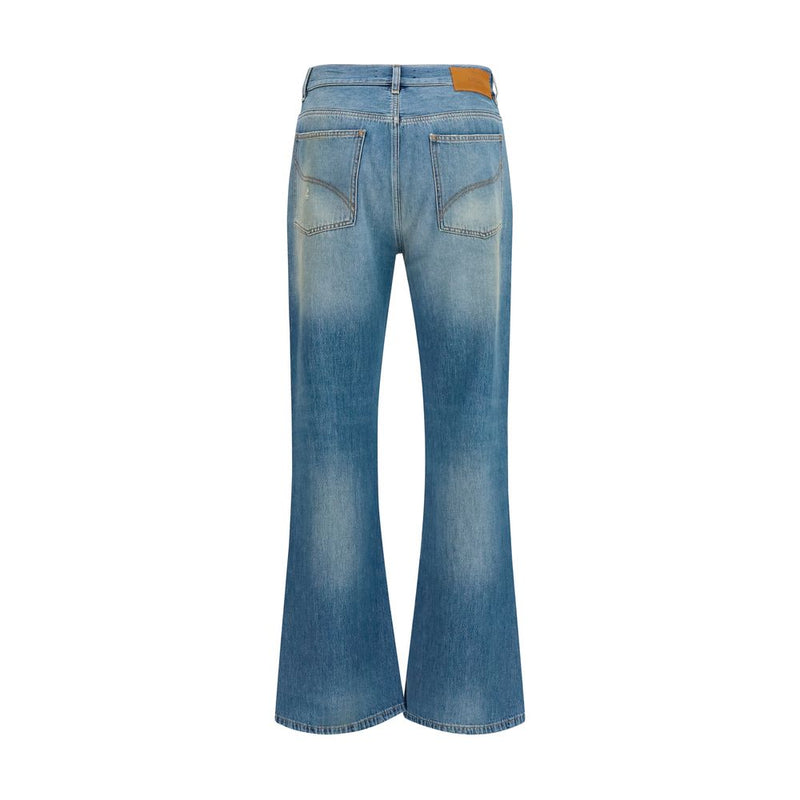 Amiri Blue Cotton Flared Jeans - Slash Distressed Style
