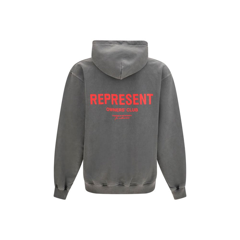 Represent Gray Cotton Hoodie - The Owners Club