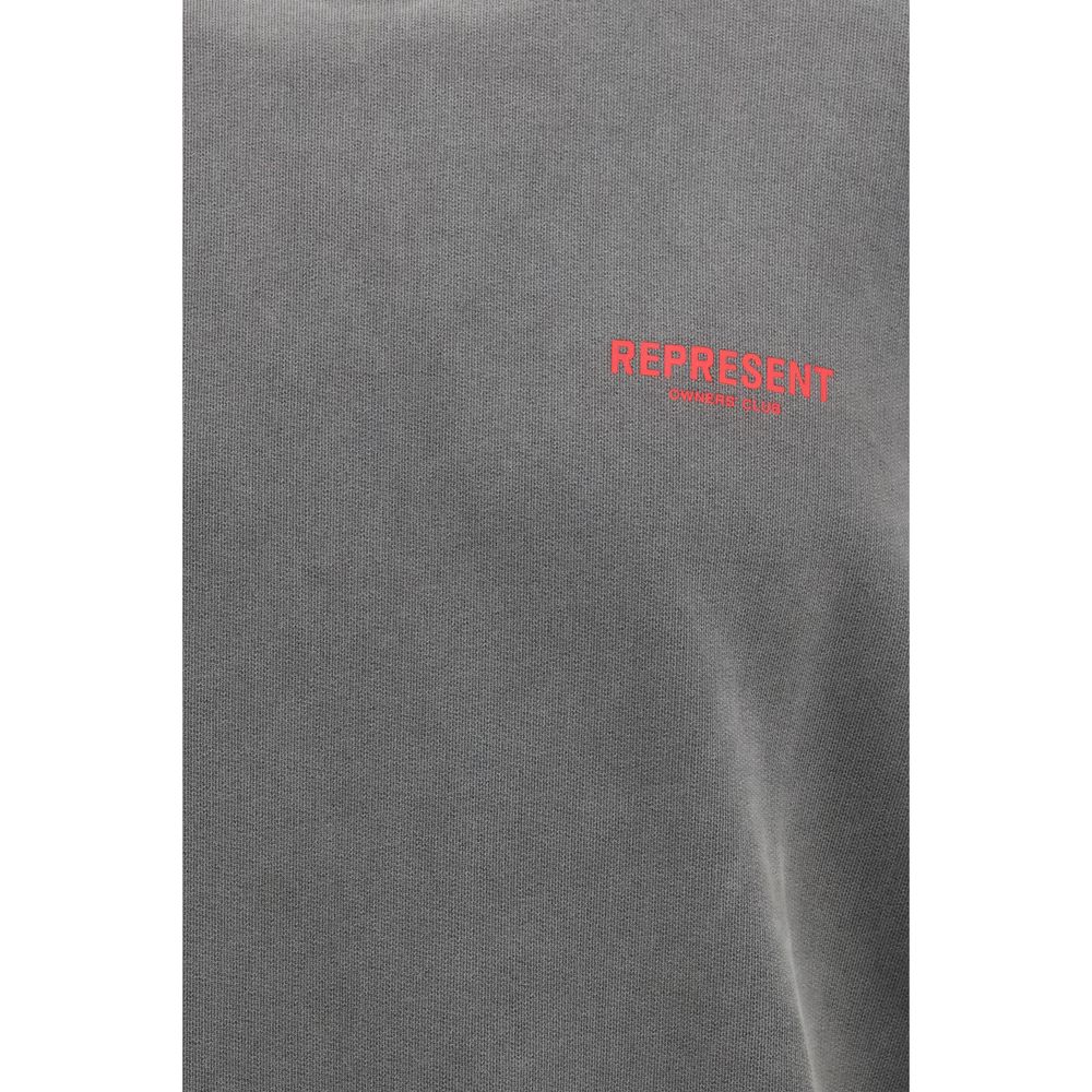 Represent Gray Cotton Hoodie - The Owners Club