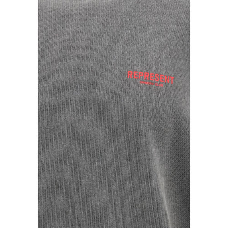 Represent Gray Cotton Hoodie - The Owners Club